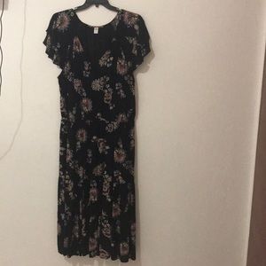 Black boho long dress